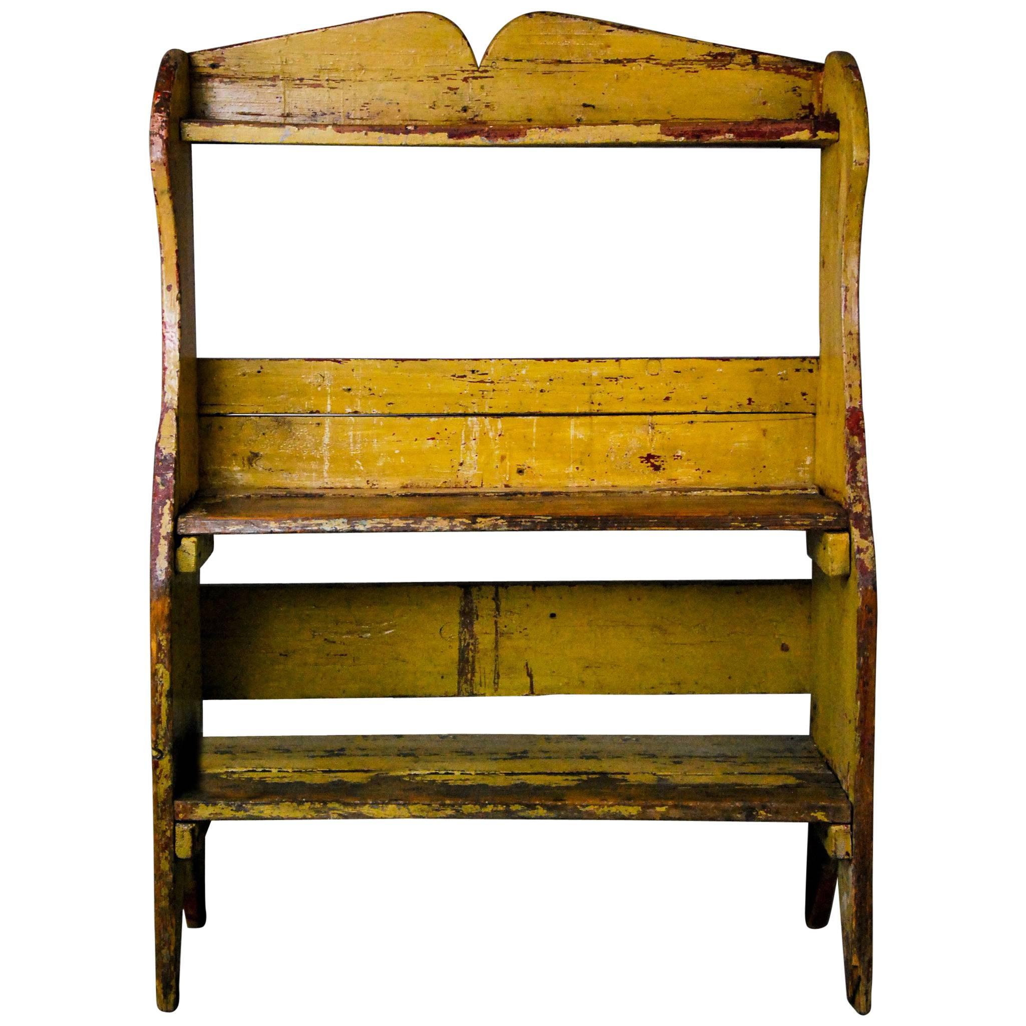 1910 Pine Country Pail Bench in Original Paint