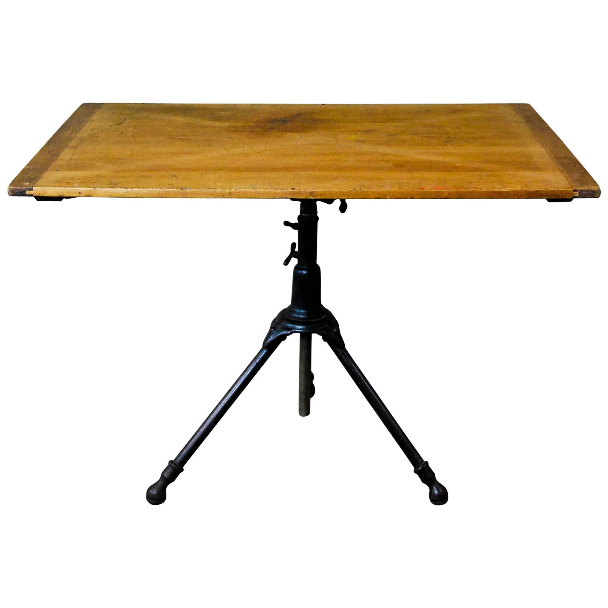 1910 A. Hoffman Cast Iron Adjustable American Drafting Table