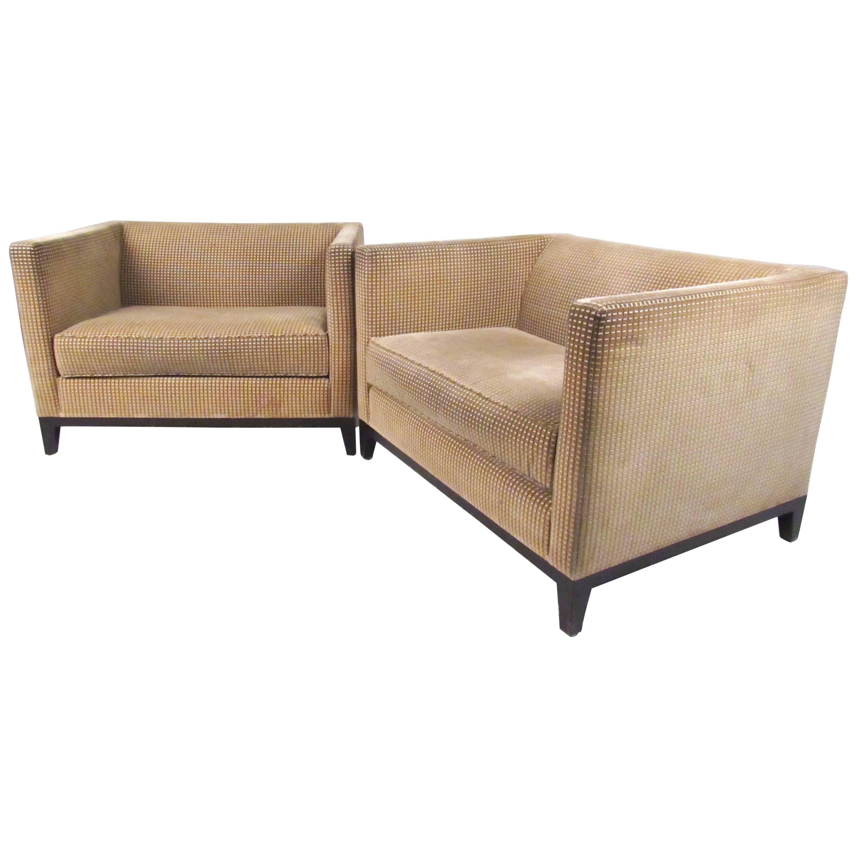 Pair of Stylish Modern Club Chairs by Christian Liaigre for Holly Hunt