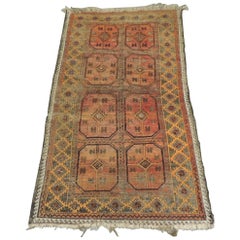 Vintage Yellow and Orange Turkish Carpet in the Saryk Style with Fringes