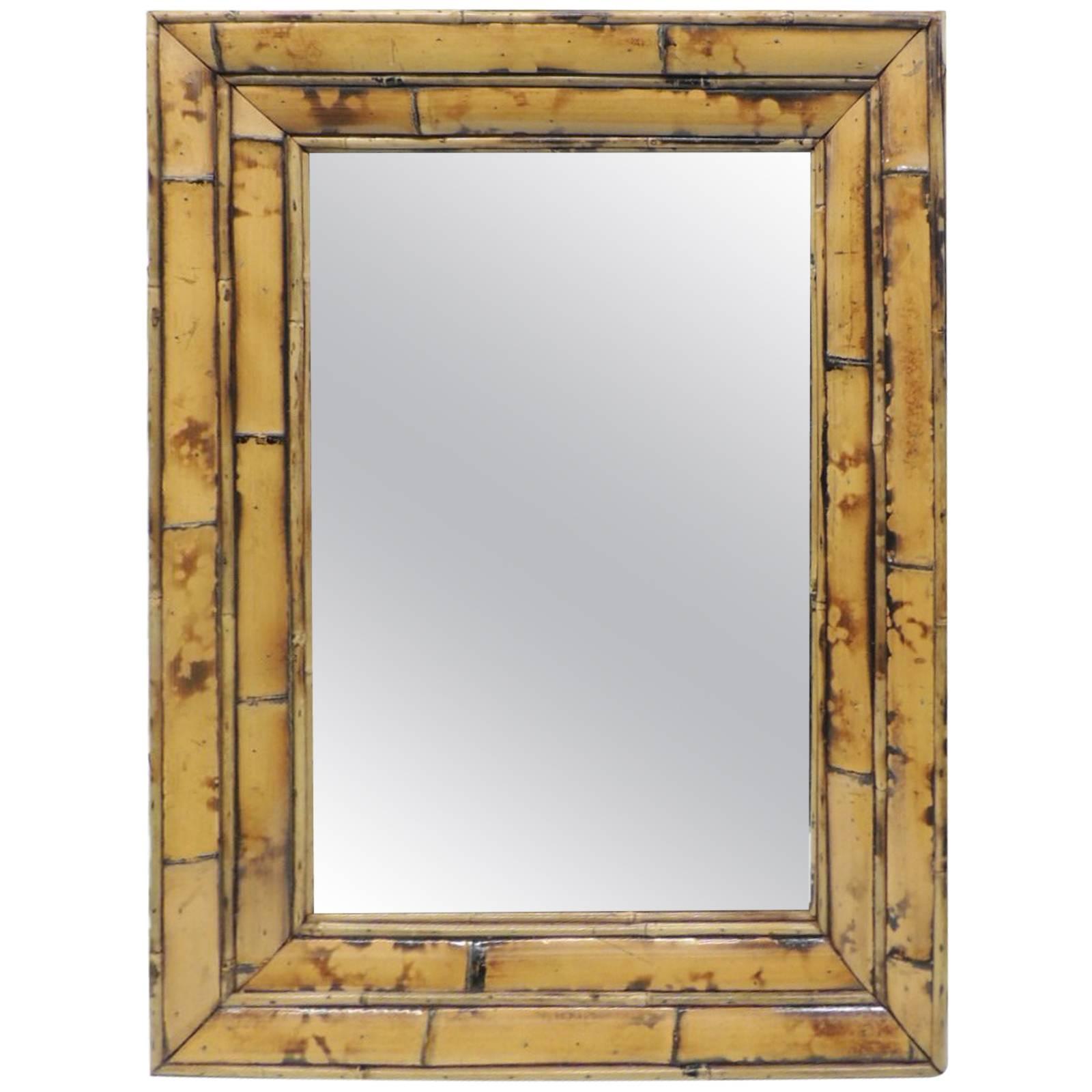 Vintage Rectangular Bamboo Mirror