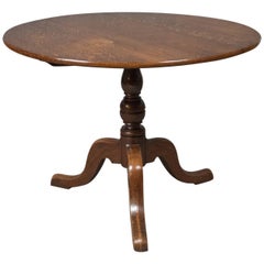 Mid-Size Antique Tilt-Top Table, Circular, Georgian, Oak, circa 1760