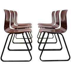 Large Stock of Brown Stackable Pagholz Galvanitas S22 Industrial Diner Chairs, 1