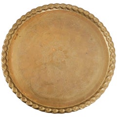 20th Century Indian Etched Brass Circular Tray