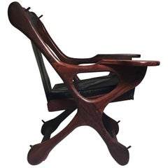 Vintage Don Shoemaker Swinger-Stuhl aus Rosenholz, signiert Senal, Mexiko