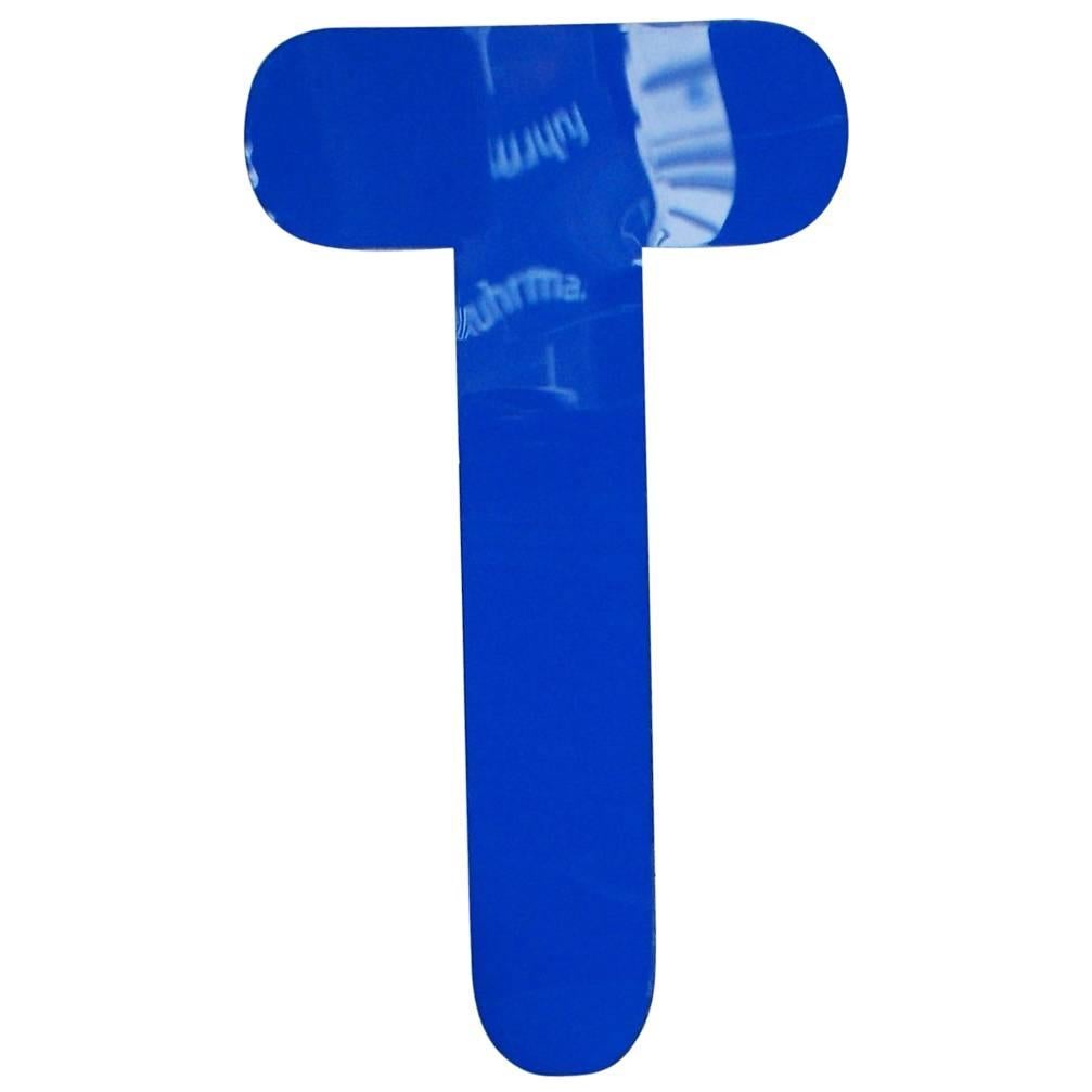 Vintage Mid-Century Lighting Letter T, Blue Acrylic Glass Sign, Austria