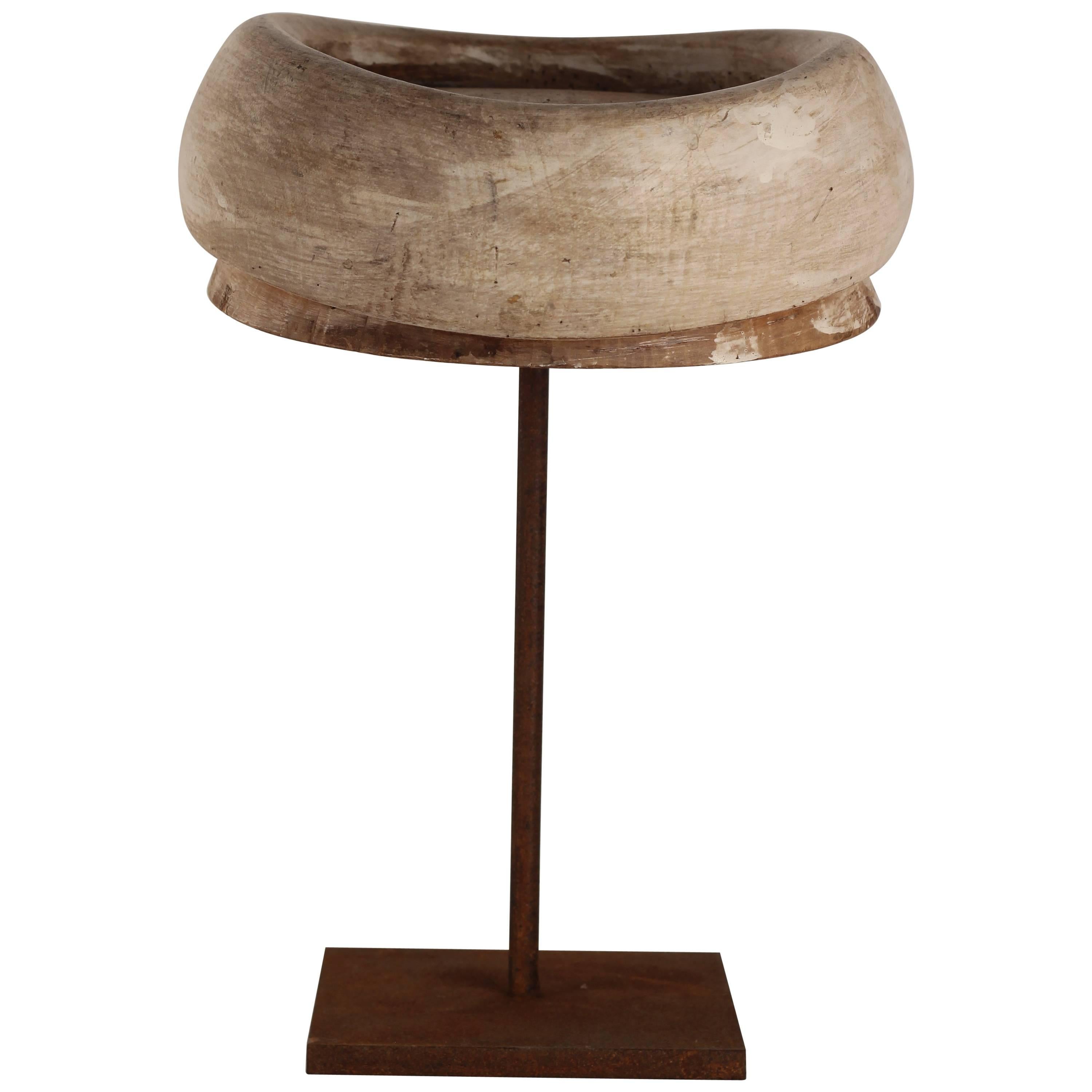 Early 20th Century Milliner Wooden Hat Block from Florence, Italy