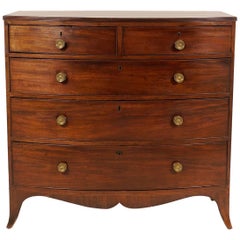 Antique English Georgian Bowfront Chest of Drawers