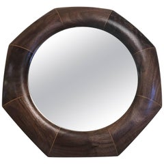 Custom Solid Walnut Octagonal Mirror