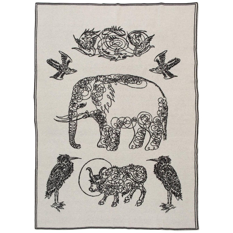 Elephant and Friends Blanket by Saved, New York For Sale at 1stDibs