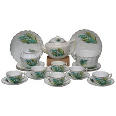 Antique Staffordshire Porcelain Part Tea and Dessert Service, First Half of 19th Century