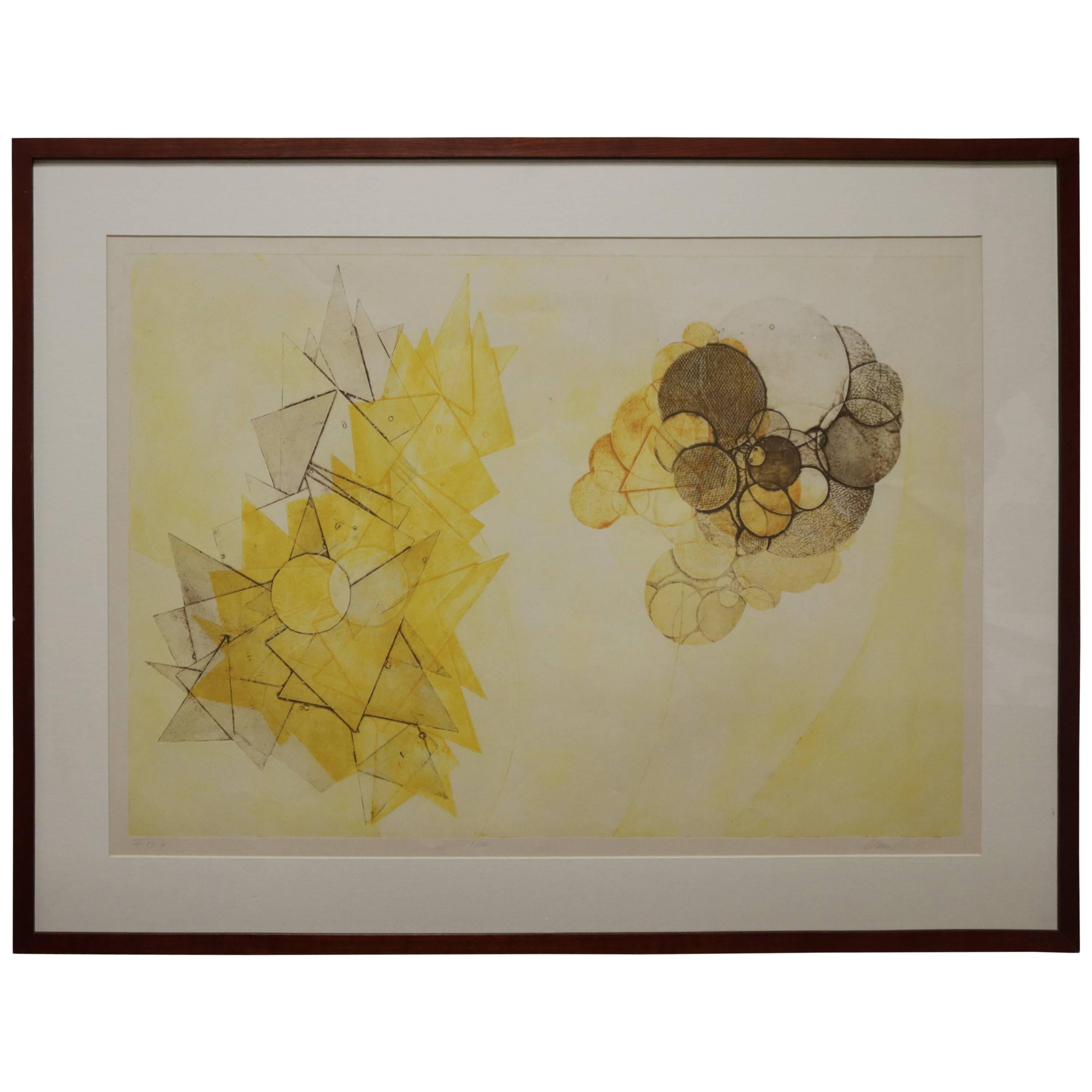 Abstract Lithograph by Klaus Ertel