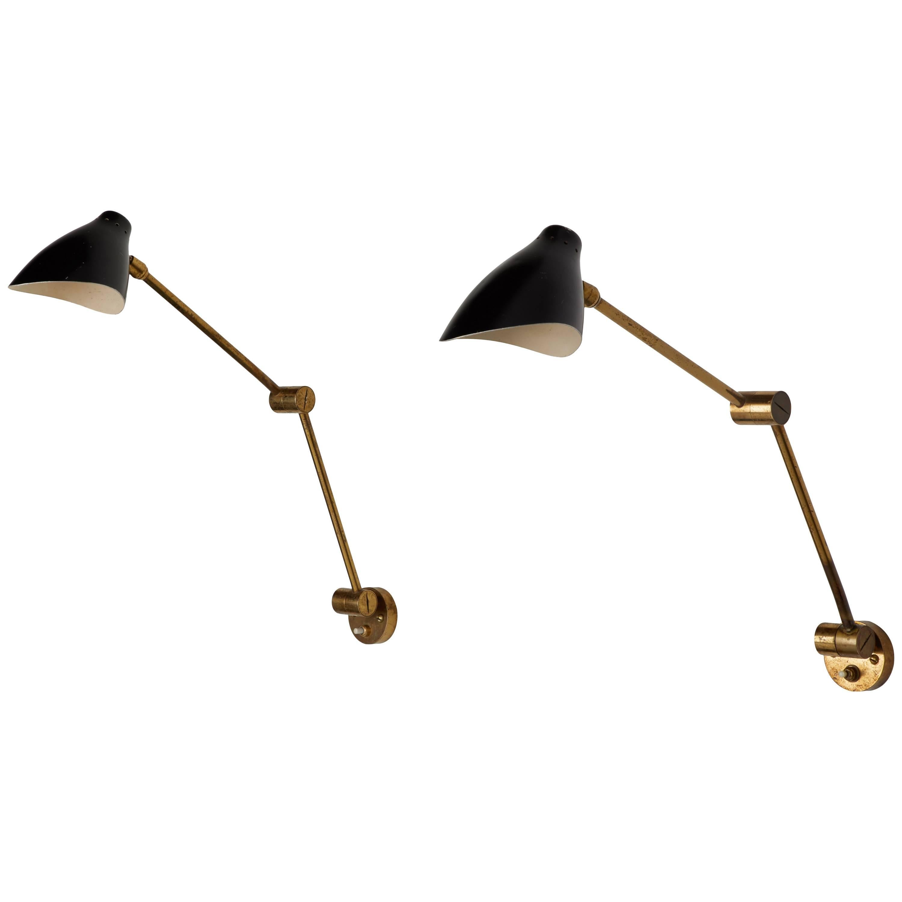 Pair of Wall Lights by Angelo Lelli for Arredoluce