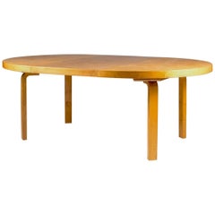 Rare Dining Table by Alvar Aalto in Karelian Birch