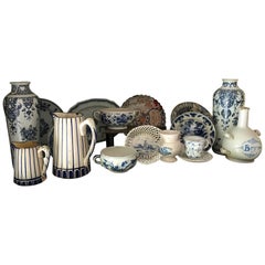 “Blue faience” Collection (17i)Delft 18th Dutch Flemish French Portuguese Items