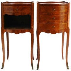 Pair of Nightstands or Bedside Tables French Louis Revival, Early 20th Century