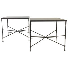 Pair of Metal Side Tables, circa 1970, France