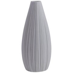 White Relief Striped Porcelain Vase, Martin Freyer, Rosenthal, Germany, 1960s