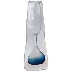 Vintage Leerdam Unica Vase, Designed by Dutch Glassartist Floris Meydam, 1956