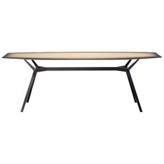 Pylon Gradient Dining Table by Moroso with Diesel in Wood and Raw Black Steel