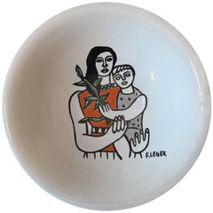 Fernand Leger MCM Ceramic Plate Hand Painted Roland Brice Salins, circa 1950