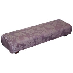 George Smith Fender Footstool Ottoman Silk and Silk Velvet Floral Fabric