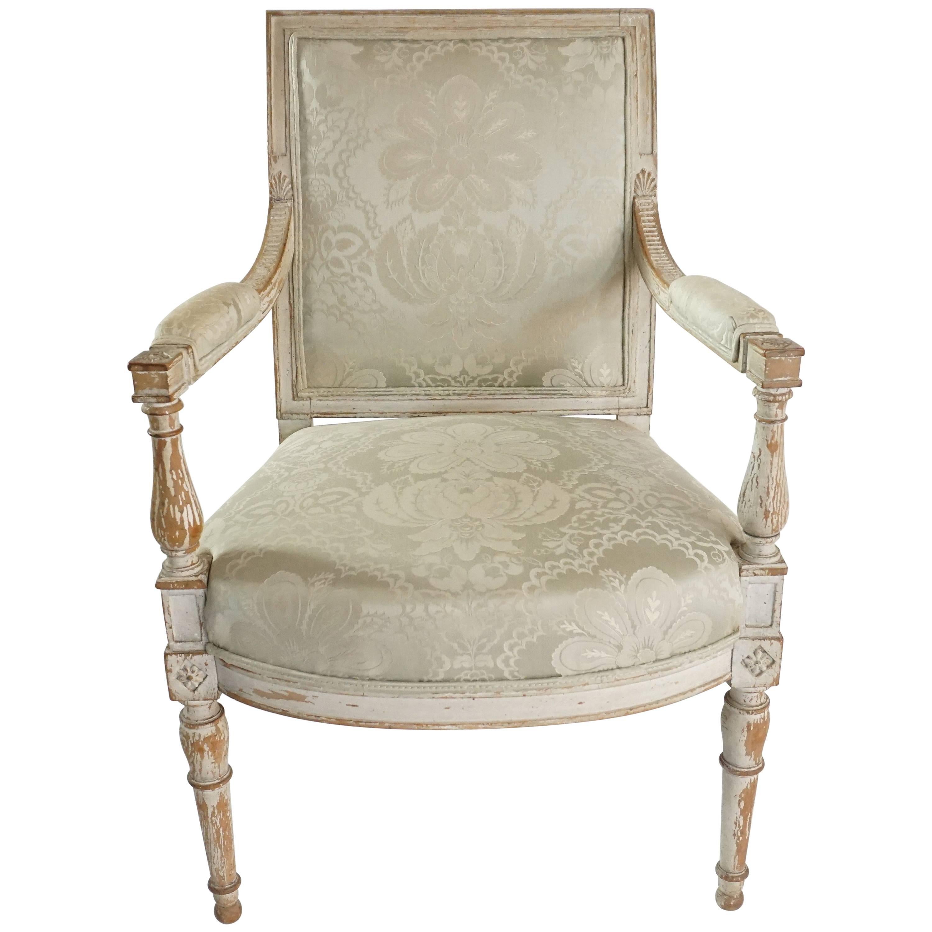 French Directoire Fauteuil or Armchair in Original Paint, circa 1795