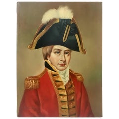 Mid-Century Original Oil On Canvas Painting "French General" -Signed