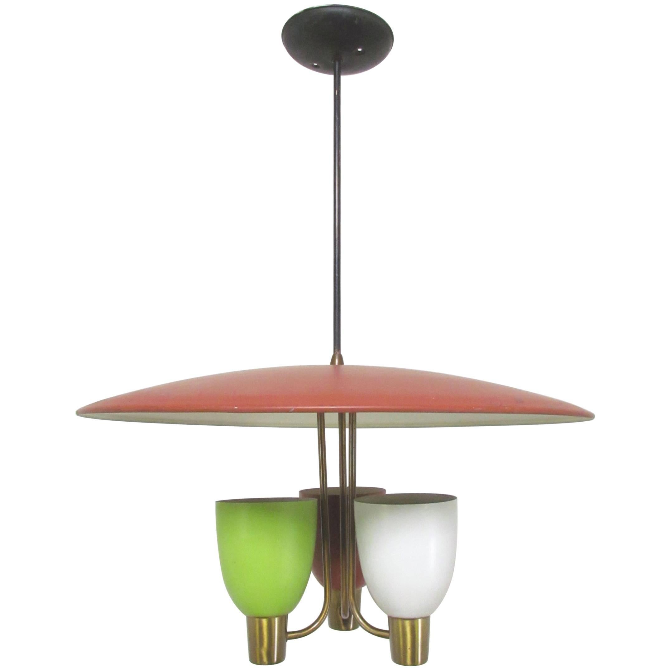 Pendant Chandelier, circa 1950s, style of Gerald Thurston for Lightolier  For Sale