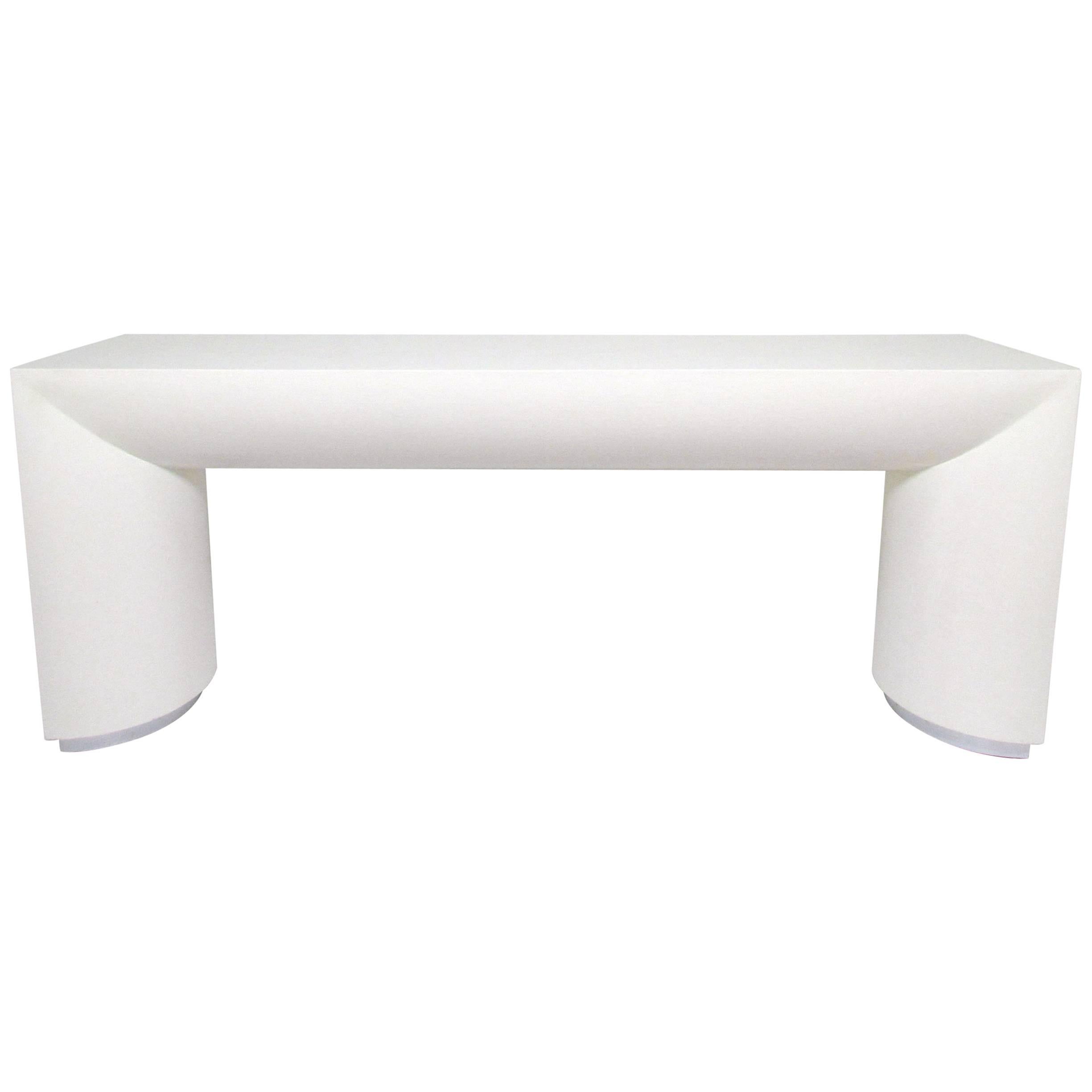 Lacquered Linen Jay Spectre for Century Furniture Console Table, circa 1970s