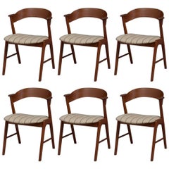 Set of Six Model 32 Teak Dining Chairs by Kai Kristiansen