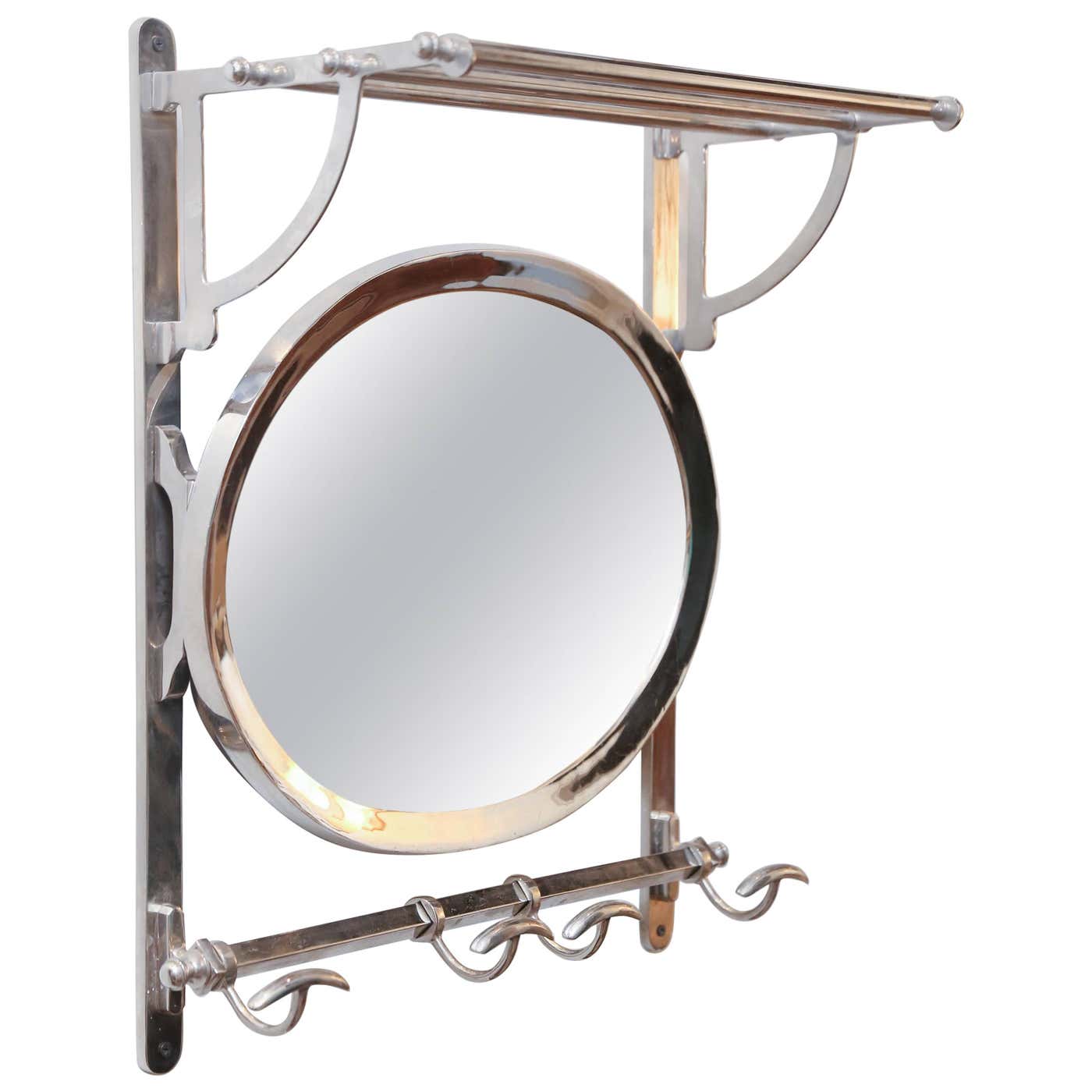 Hat Rack Mirror Vintage Hanging Hat/Coat Rack with Mirror at 1stDibs | vintage coat ...