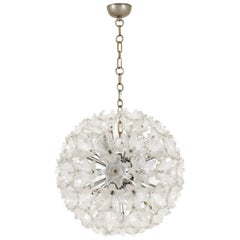 Midcentury Flower Ball Shaped Chandelier in the Style of Venini