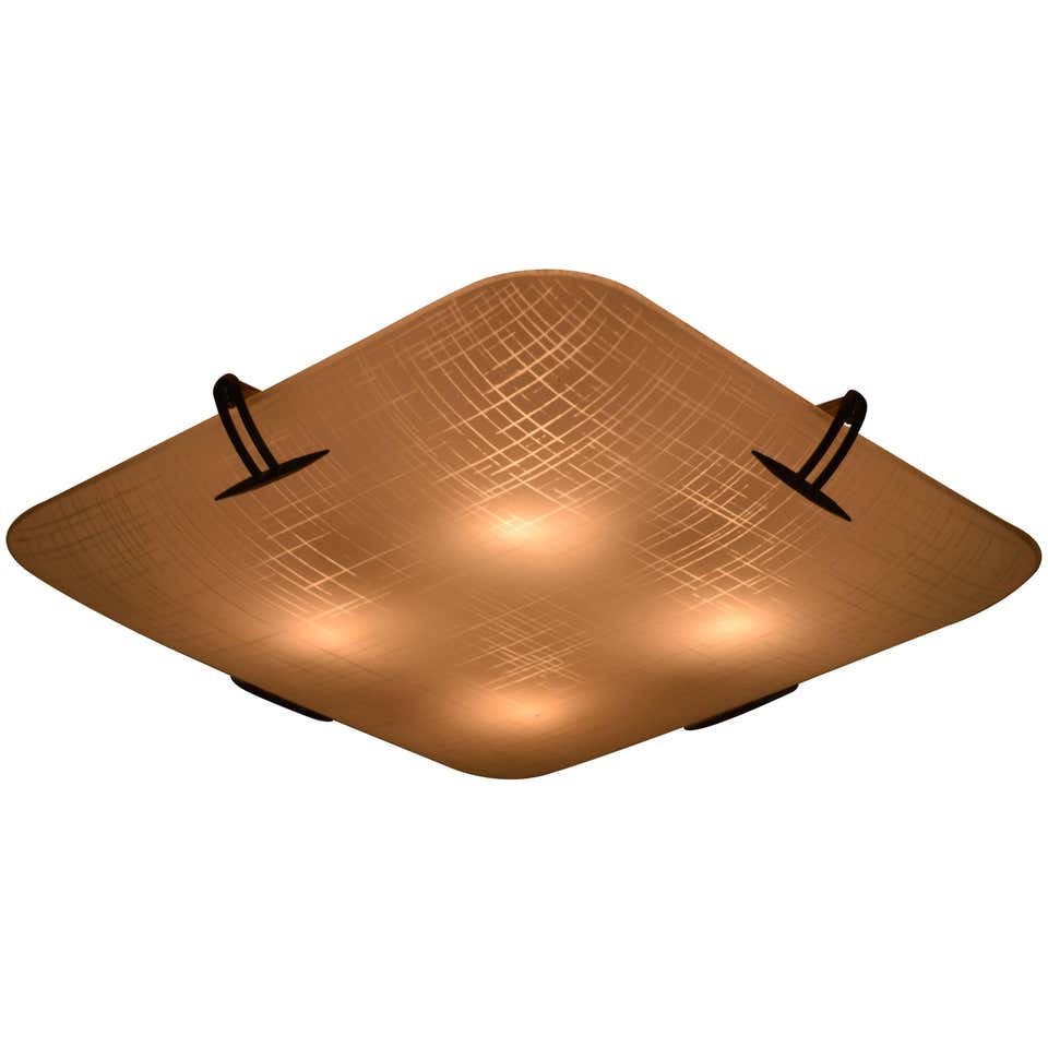 Lightolier Mid-Century Ceiling Fixture with Murano Glass Diffuser at ...