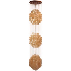 Vintage Capiz Shell Chandelier after Verner Panton