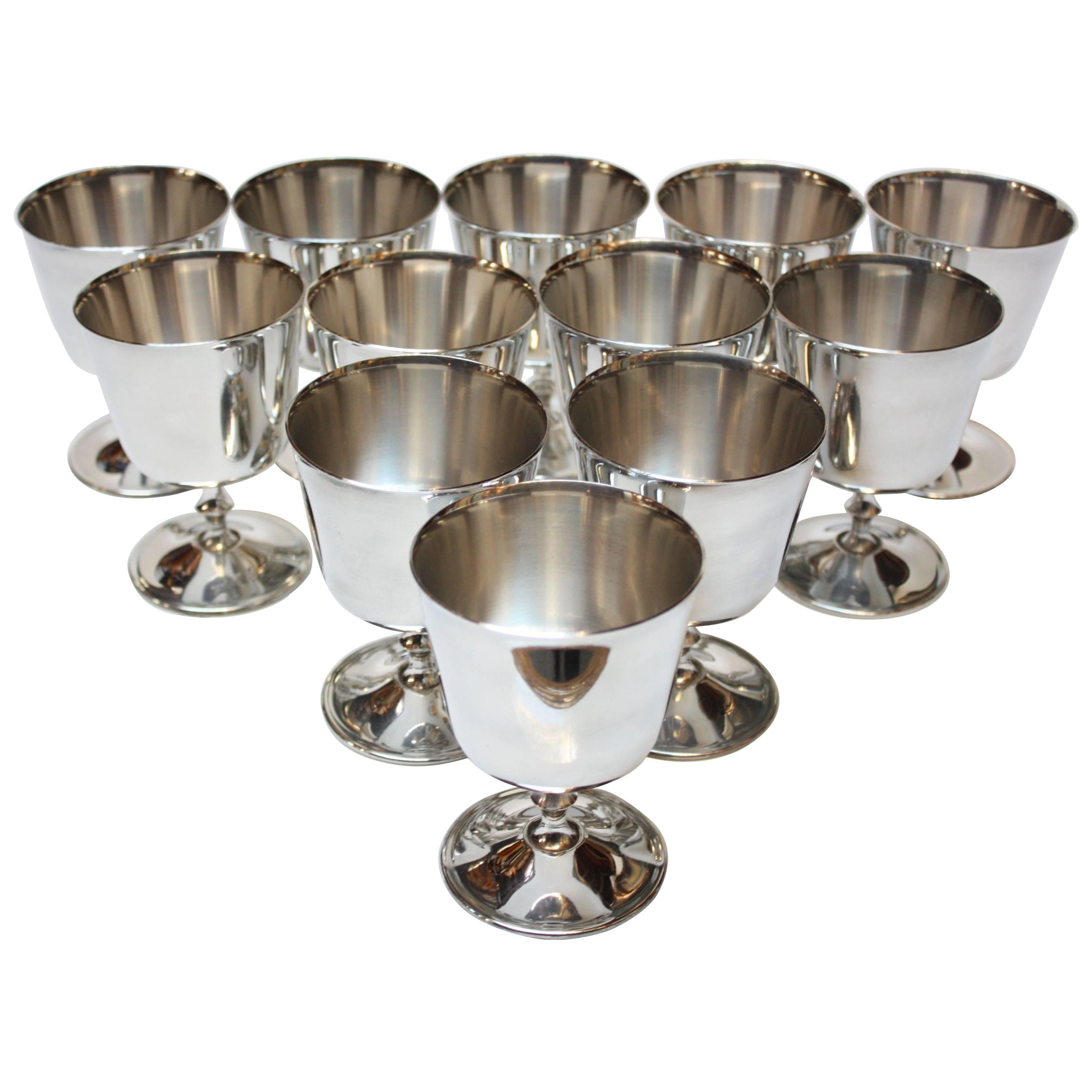 Set of 12 Italian Silver Plated Goblets