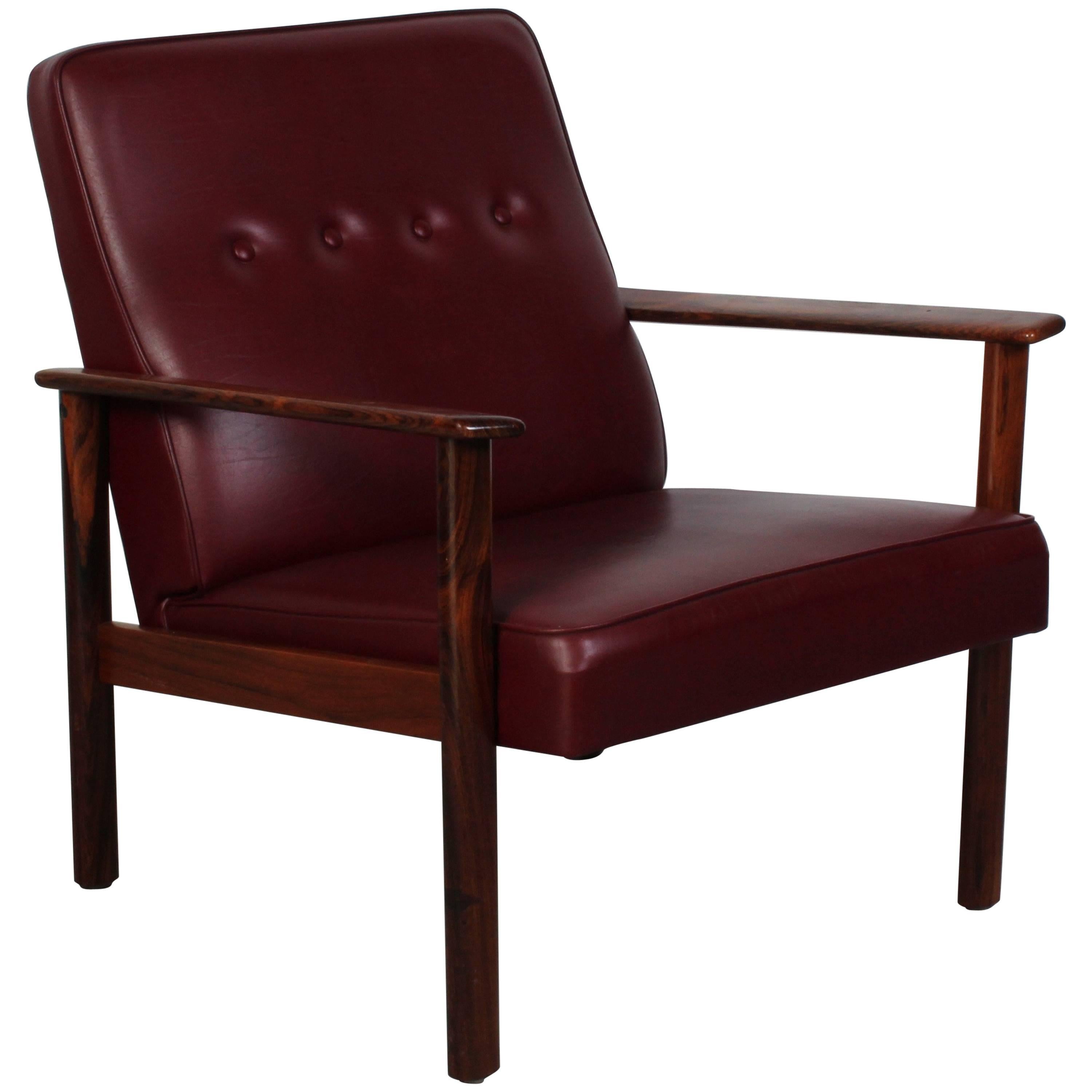 Midcentury Scandinavian Rosewood Lounge Chair
