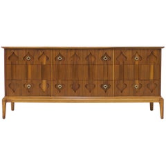 Mid-Century Modern Moroccan-Style Walnut Dresser