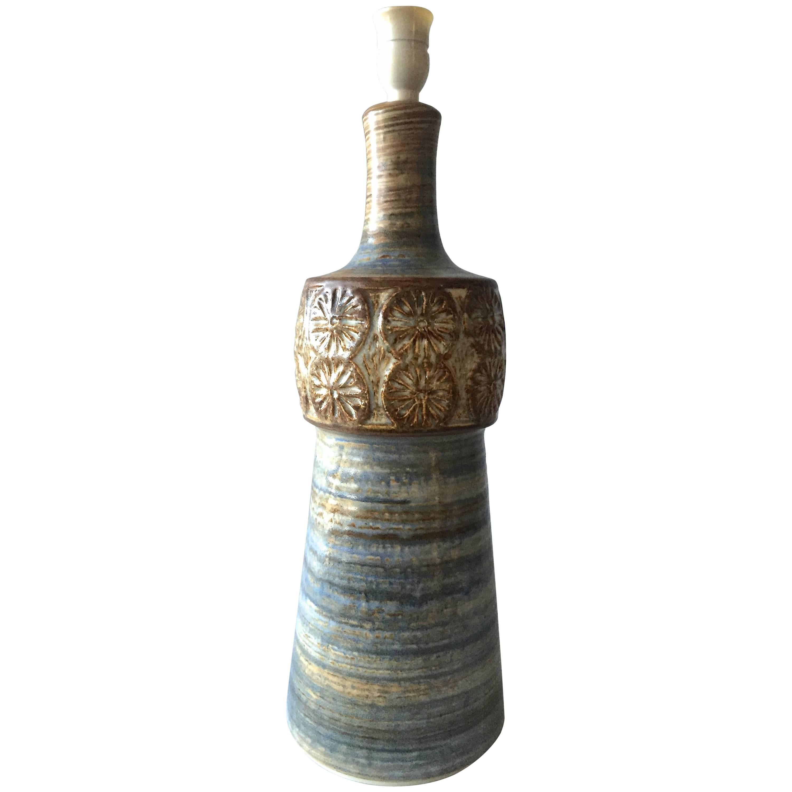 Large Stoneware Table Lamp by Soholm For Sale