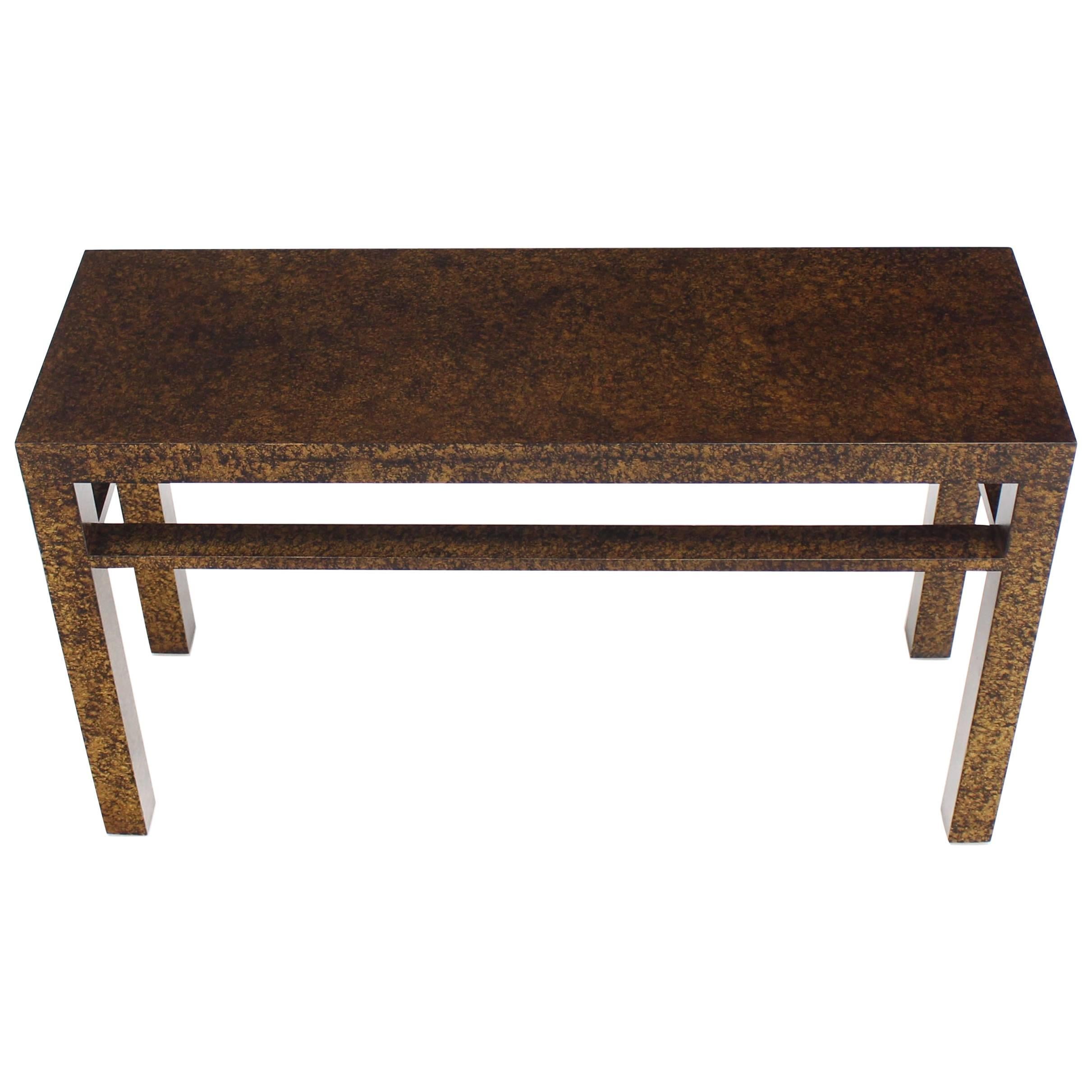 Faux Tortoise Finish Console Table