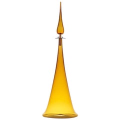 Large Decanter Fluted Cone Amber