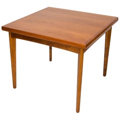 Danish Teak Flip-Top Square Dining or Game Table