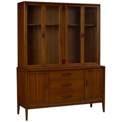 Retro Sideboard and China Cabinet Hutch by James Bouffard for Drexel