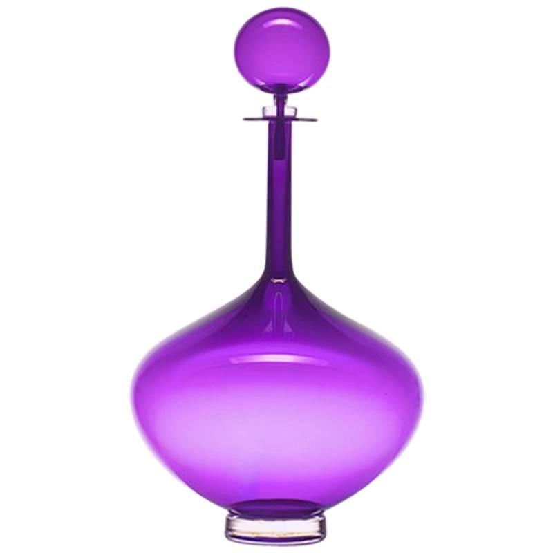 Large Decanter Genie Bottle Violet For Sale