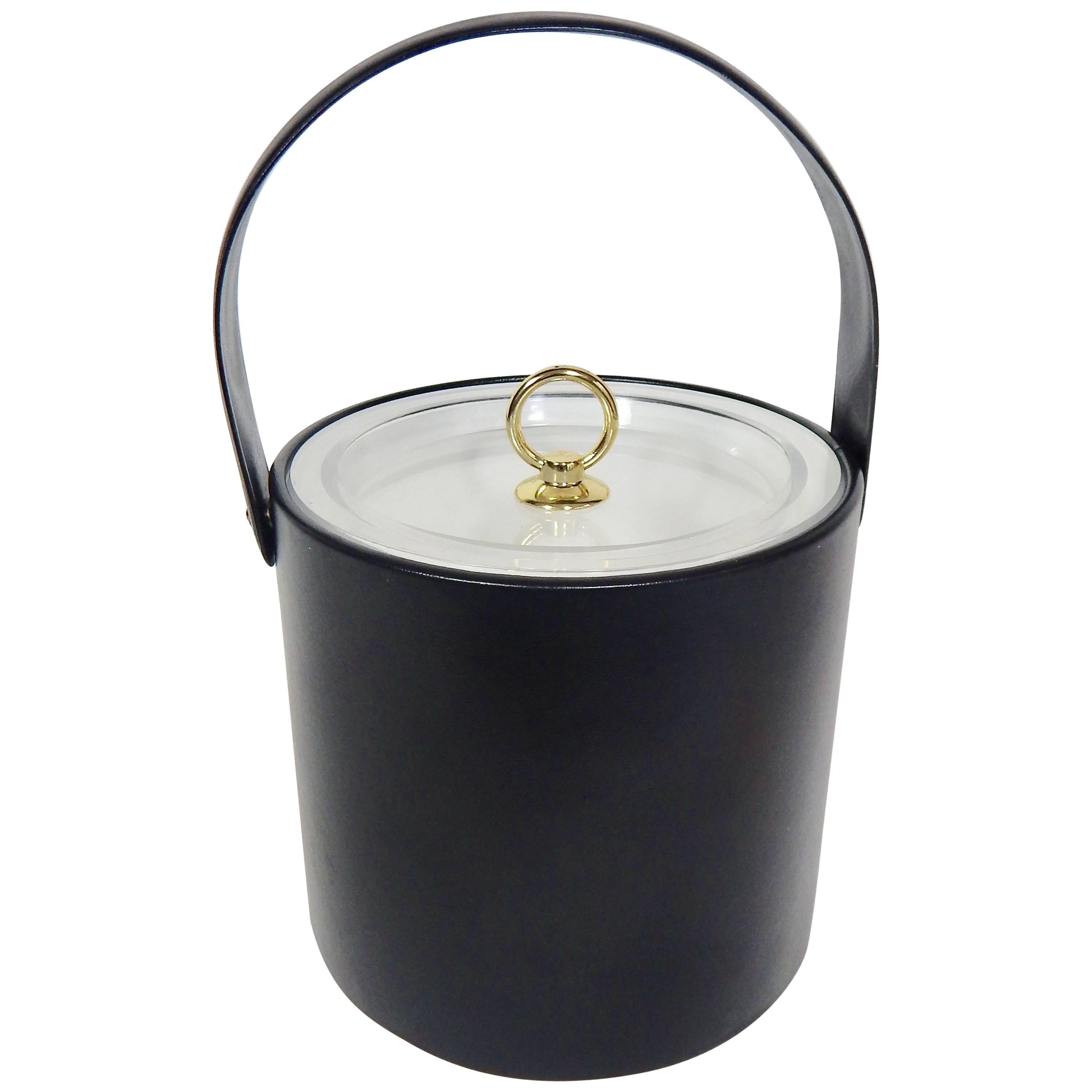 1960s Georges Briard Ice Bucket in Black and Gold