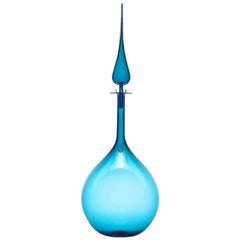 Large Decanter Tear Drop Steel Blue