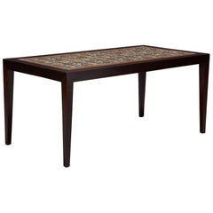 Danish Modern Rosewood and Ceramic Tile Coffee Table, 1960s