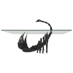 Bronze Scorpion Coffee Table Attributed to Jacques Duval Brasseur