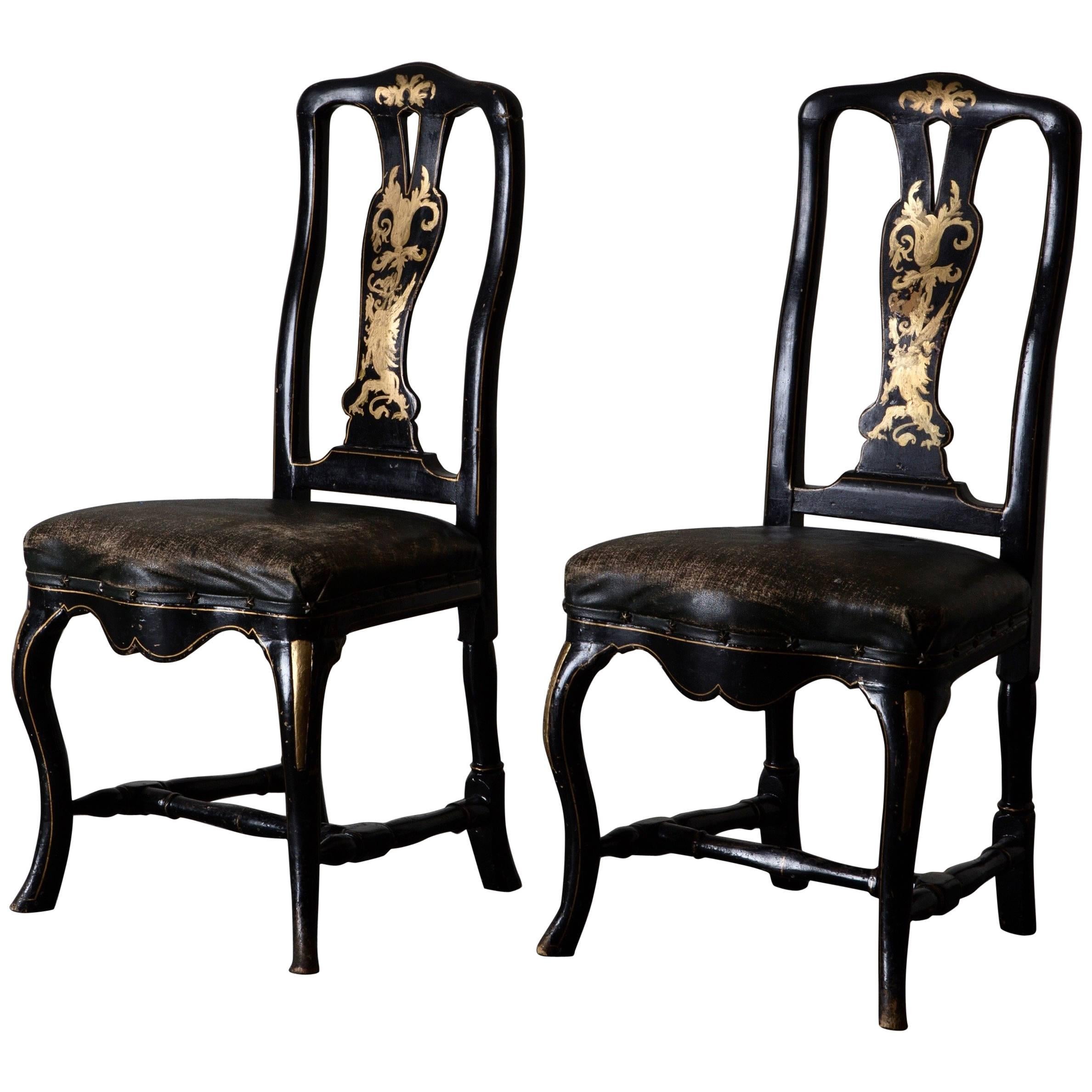 Chairs Pair of Chinoiserie 18th Century Sweden