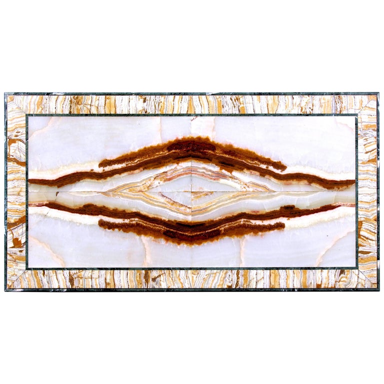 Art Deco Onyx Marble Coffee Table For Sale